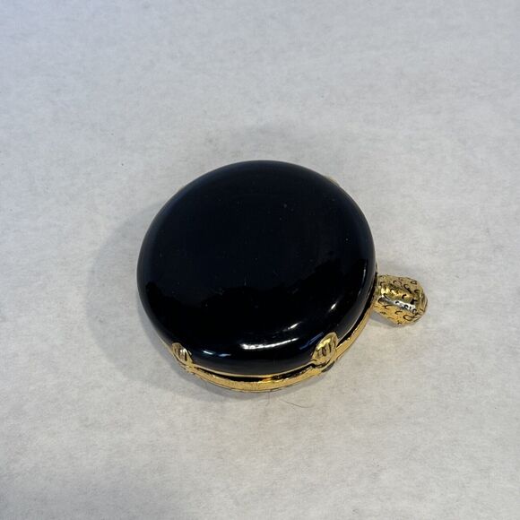 Burmese Shwe Zawa 2 Turtle Lacquerware Trinket Box Container Black Gold Wood - Picture 5 of 16